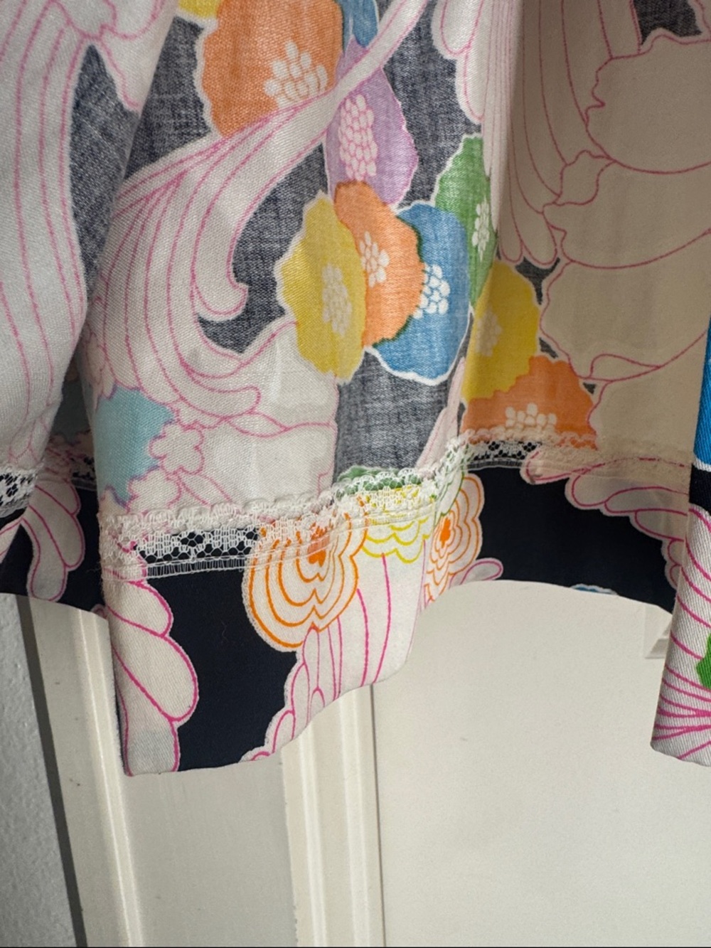 Vintage Floral Button-Front A-Line Skirt - Picture 3 of 11